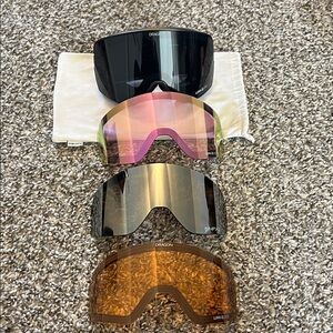 Dragon Ski Goggles Interchangeable Lenses - Black, Pink, Gold, Brown